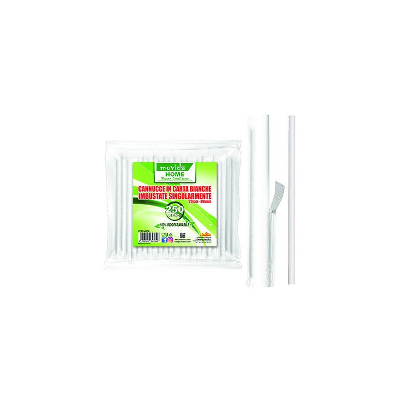 CANNUCCE BIO INCARTATE BIANCHE 250PZ Mis.20x6