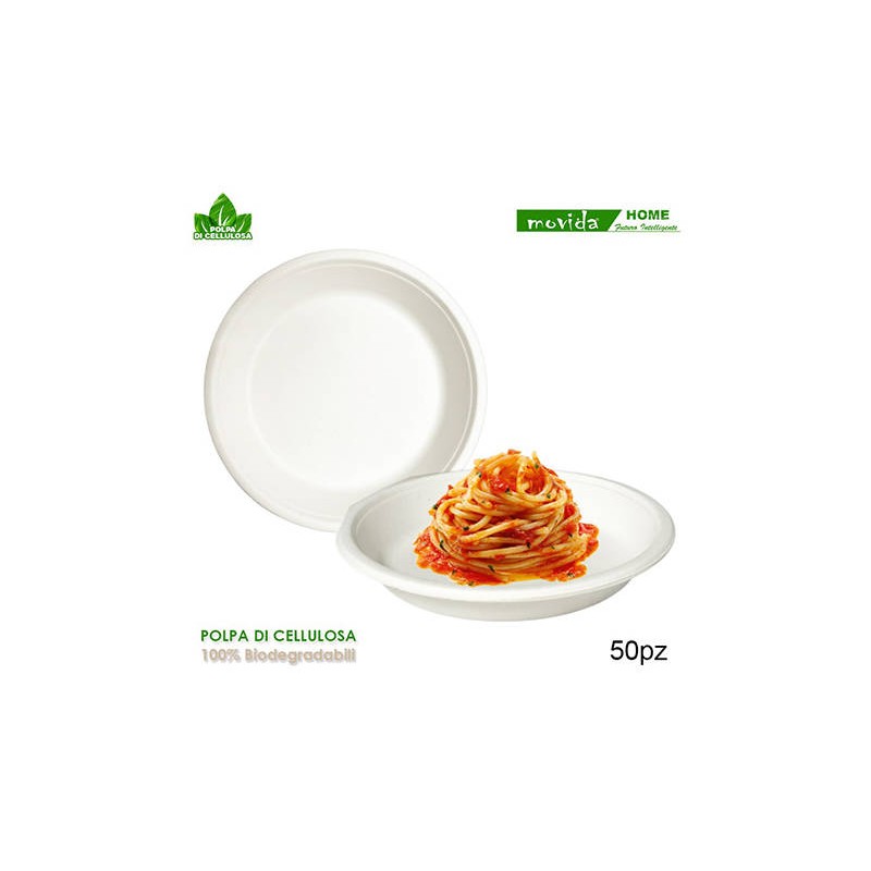 MOVIDA PIATTI BIODEGRADABILI FONDI CM 21 PZ50