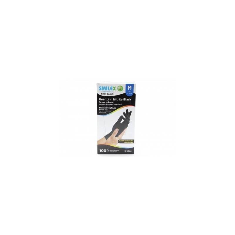 GUANTI IN NITRILE NERI 100 PZ TAGLIA M