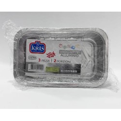 VASCHETTA ALLUMINIO EXTRA RIGIDA 2 PORZIONI 3 PZ