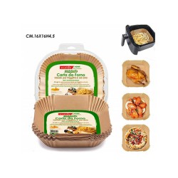 MOVIDA CARTA FORNO X FRIGGITRICE AD ARIA  50PZ RETTANGOLARE PICCOLA 16X16H4,5