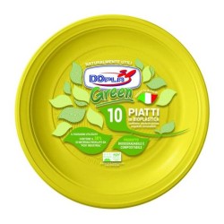 DOPLA GREEN PIATTI 10 PZ GIALLI