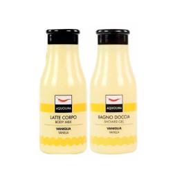 AQUOLINA CONFEZIONE GOURMAND VANIGLIA LATTE CORPO 250ml +BAGNO DOCCIA 250ml