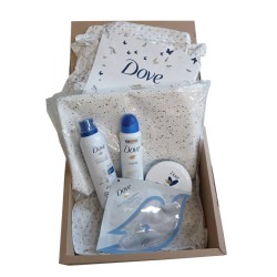 DOVE MOSTURIGING BOX SET DEO SPRAY 150ML ORIGINAL + SHOWER MOUSSE 200 MLORIGINAL + BODY LOTION 150ML + MASCHERA VISO + POCHETTE