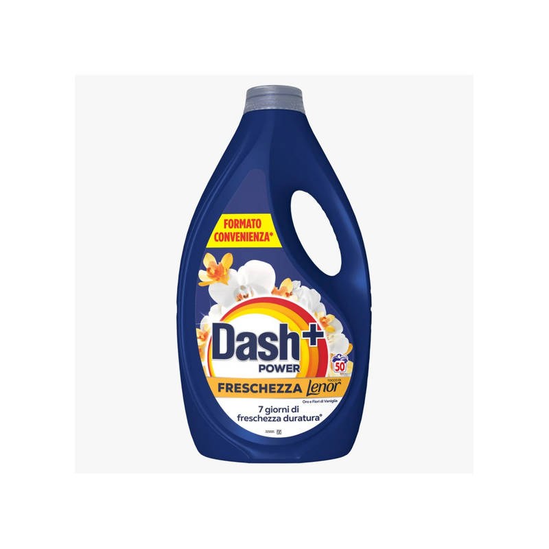 DASH POWER LENOR DET. LAVATRICE LIQUIDO 50 LAVAGGI 2,250lt ORO E VANIGLIA