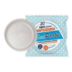 SEA PARTY PIATTI RIUTILIZZABILI PIANI 20 PZ